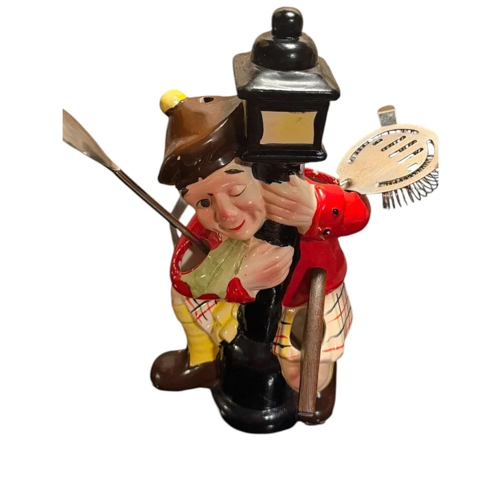 Vintage Kitsch Barware Figurine Cocktail Pick Holder Lamp MCM Retro Whimsical